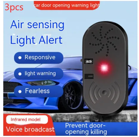 Black car door reminder with infrared sensor for vehicle safety