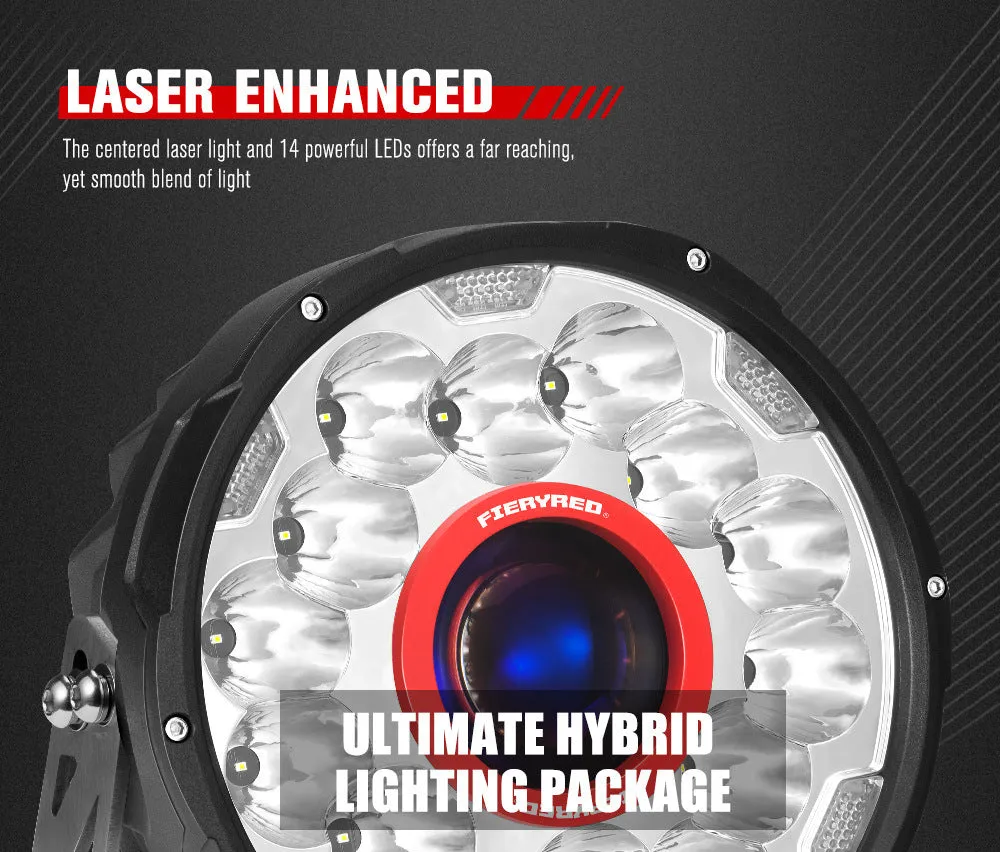 Pair of 7-inch round waterproof LED off-road driving lights for vehicle mounting.