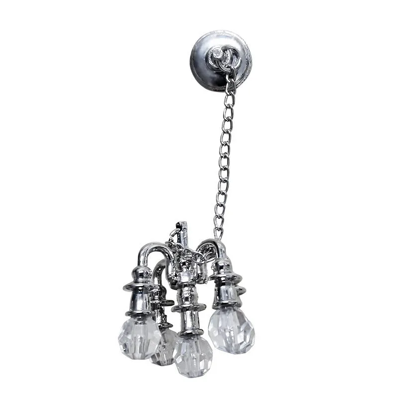 Mini metal retro ceiling light photo prop decoration in gold and silver, 5cm by 2cm.