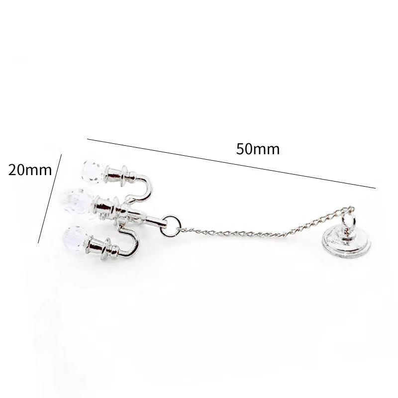 Mini metal retro ceiling light photo prop decoration in gold and silver, 5cm by 2cm.