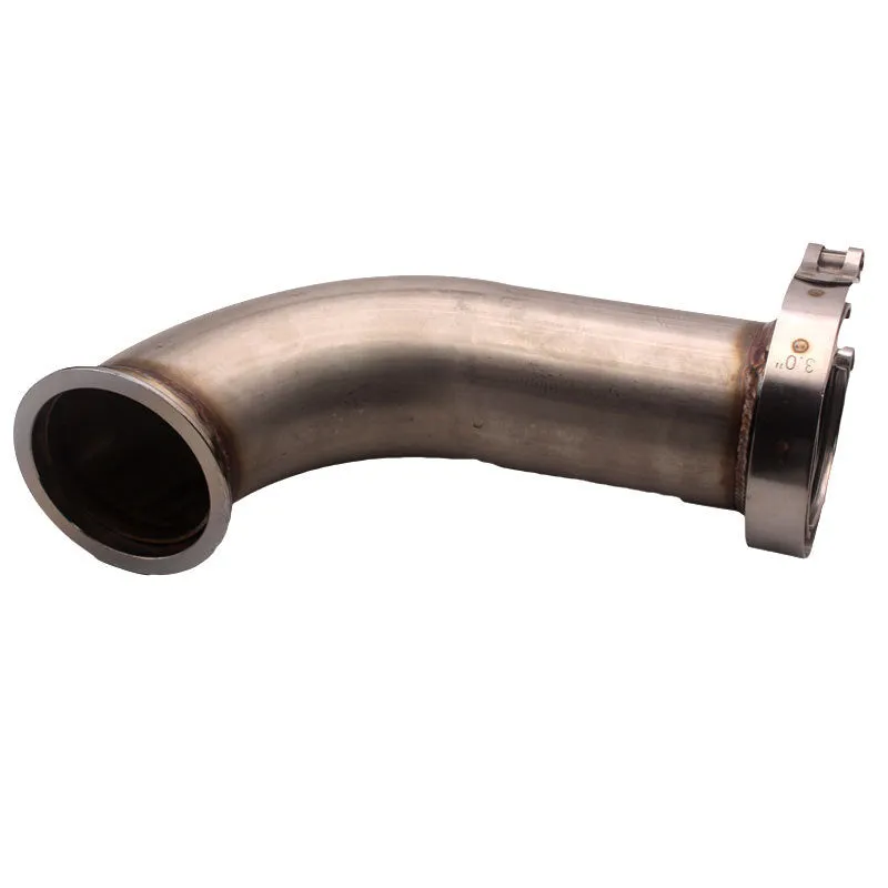 Stainless steel V-clamp pipe fitting with short downpipe extension for plumbing