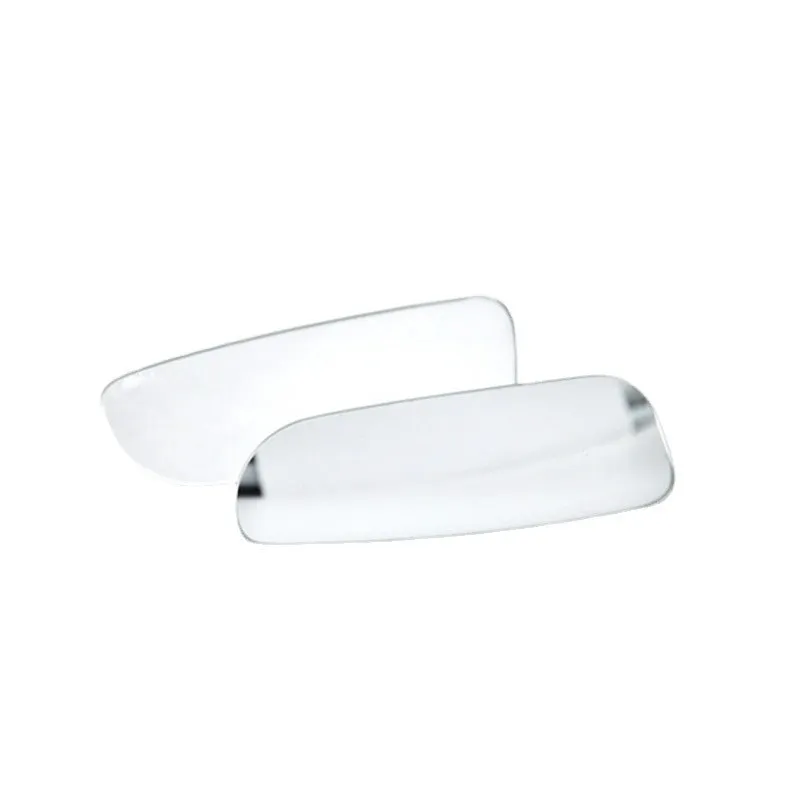 Glass adjustable rearview mirror accessory for vehicles showing dimensions and mounting adhesive