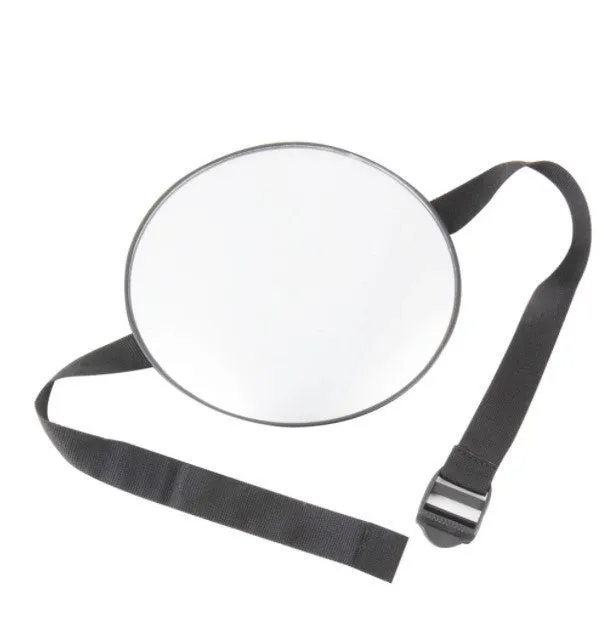 Black baby safety seat rearview mirror with 17cm glass and adjustable ribbon for car installation