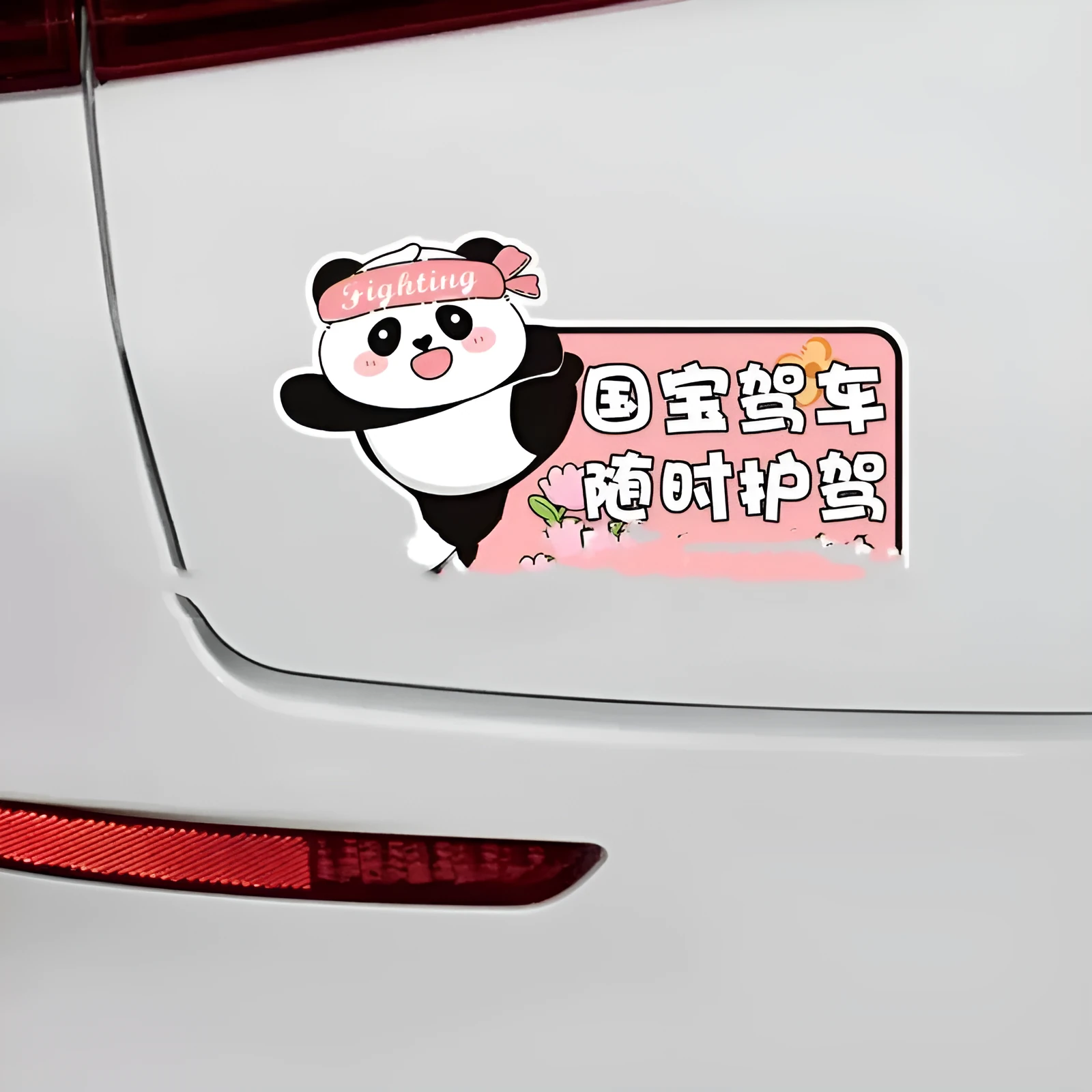 Novice driver car bumper sticker with bear design measuring 23x12 cm with reflective options