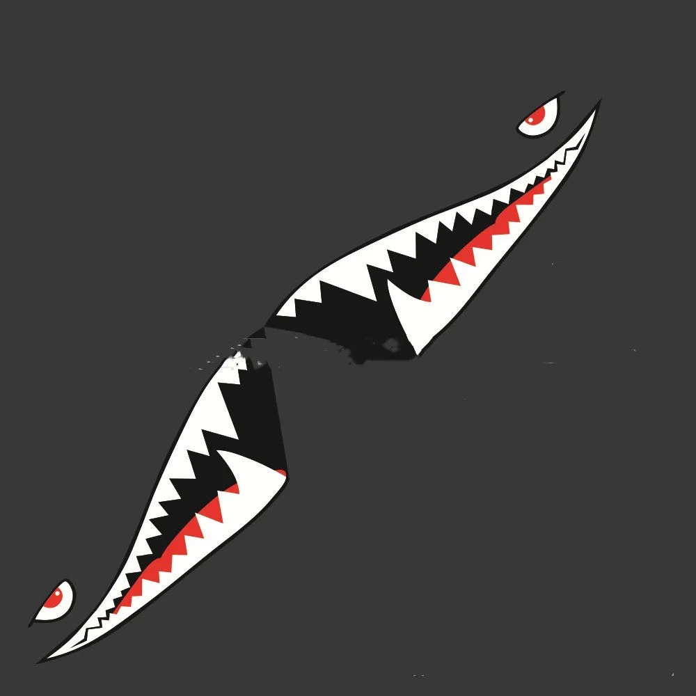 Large shark design PVC sticker for car body, showing Model A and Model B size options.
