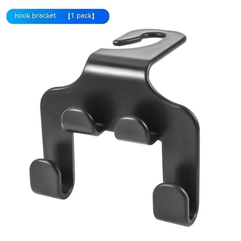 Two white ABS plastic car hooks for mounting phones and organising items in vehicles.