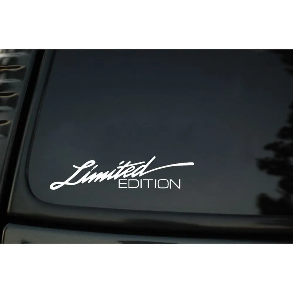 Reflective plastic bumper sticker for cars, showing black, white, and colourful design options.