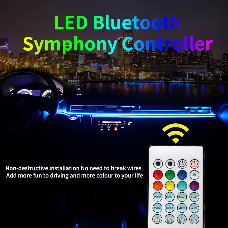 110cm aluminium alloy car interior RGB ambience light strip with remote control