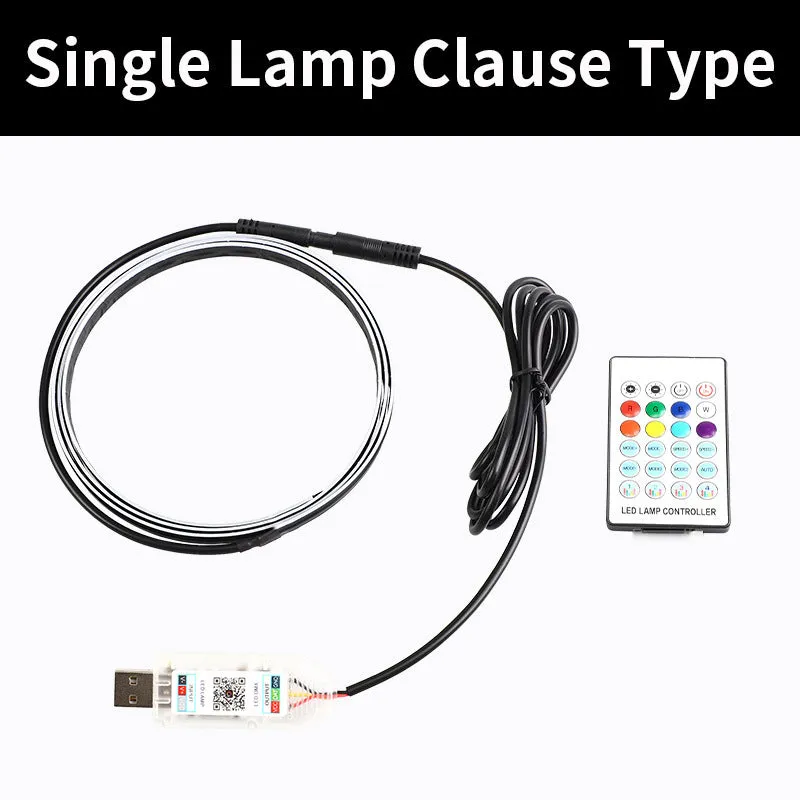 110cm aluminium alloy car interior RGB ambience light strip with remote control