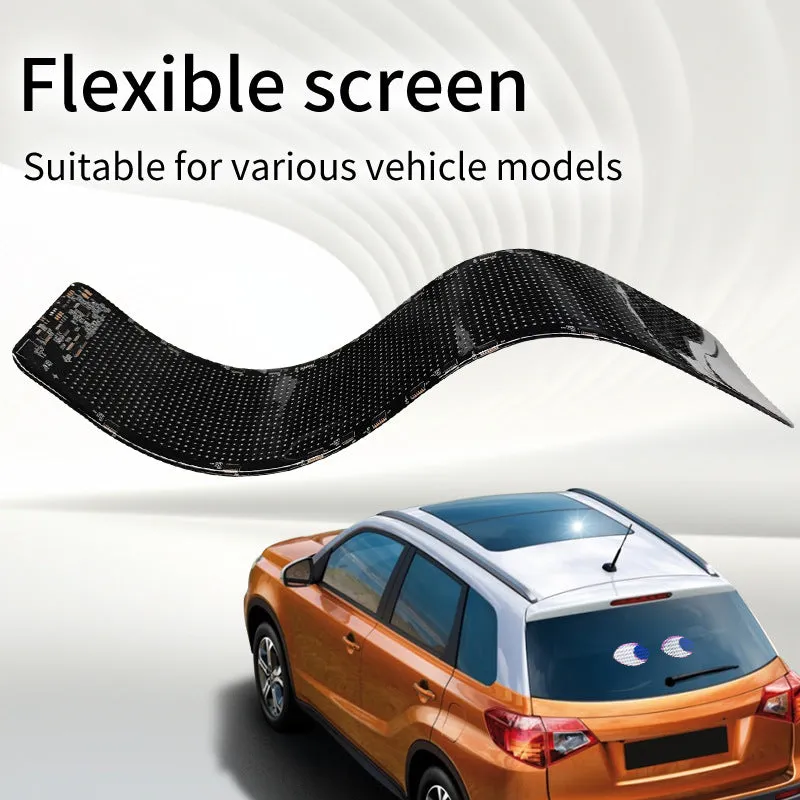 LED smart bumper sticker with rectangular expression screen on vehicle bumper