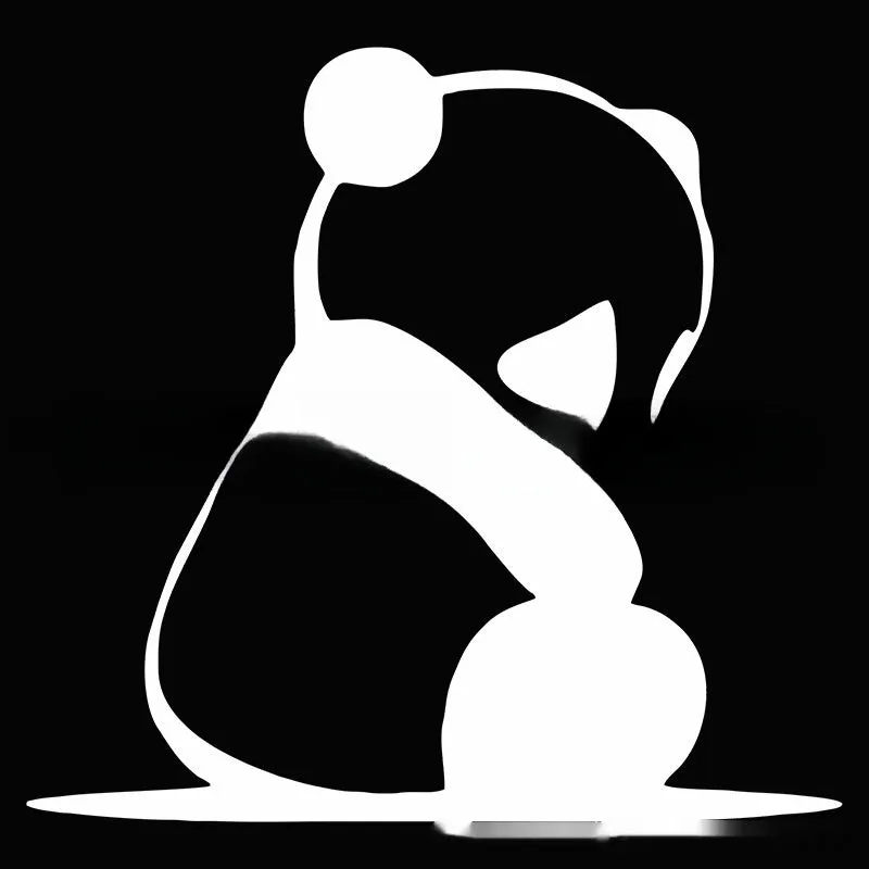 Peeking panda design vinyl car sticker decal on a vehicle door.