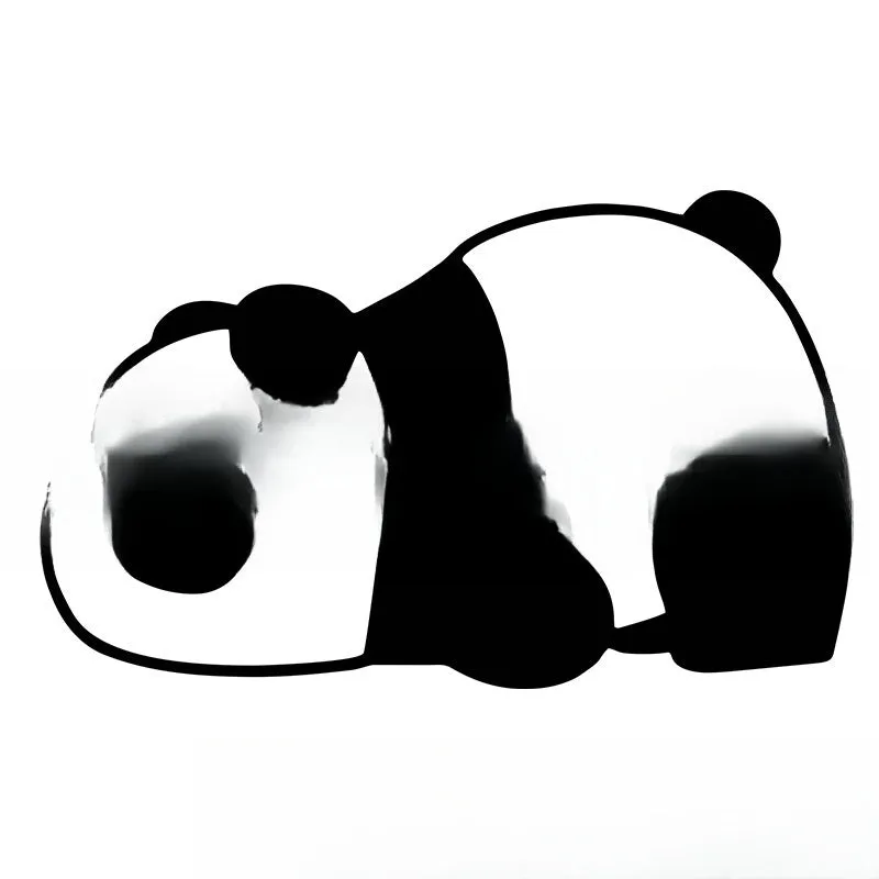 Peeking panda design vinyl car sticker decal on a vehicle door.