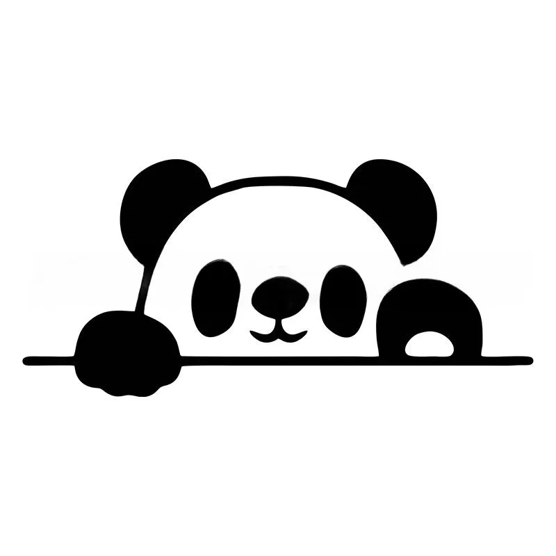 Peeking panda design vinyl car sticker decal on a vehicle door.