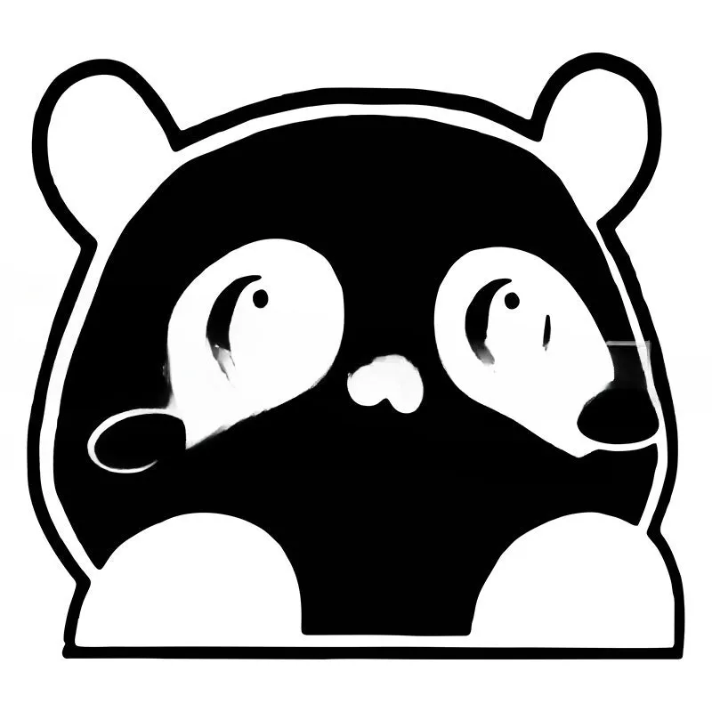 Peeking panda design vinyl car sticker decal on a vehicle door.
