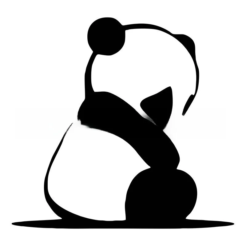 Peeking panda design vinyl car sticker decal on a vehicle door.