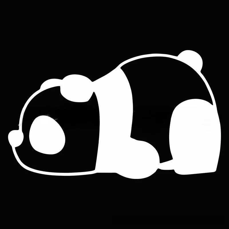 Peeking panda design vinyl car sticker decal on a vehicle door.