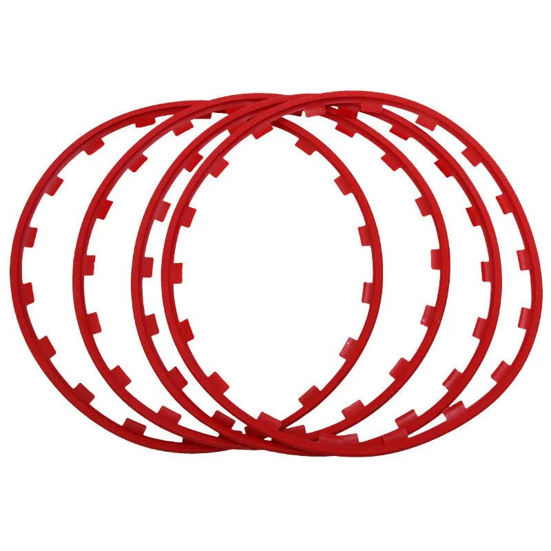 Four nylon wheel hub guard rings in selected colour for alloy wheel protection
