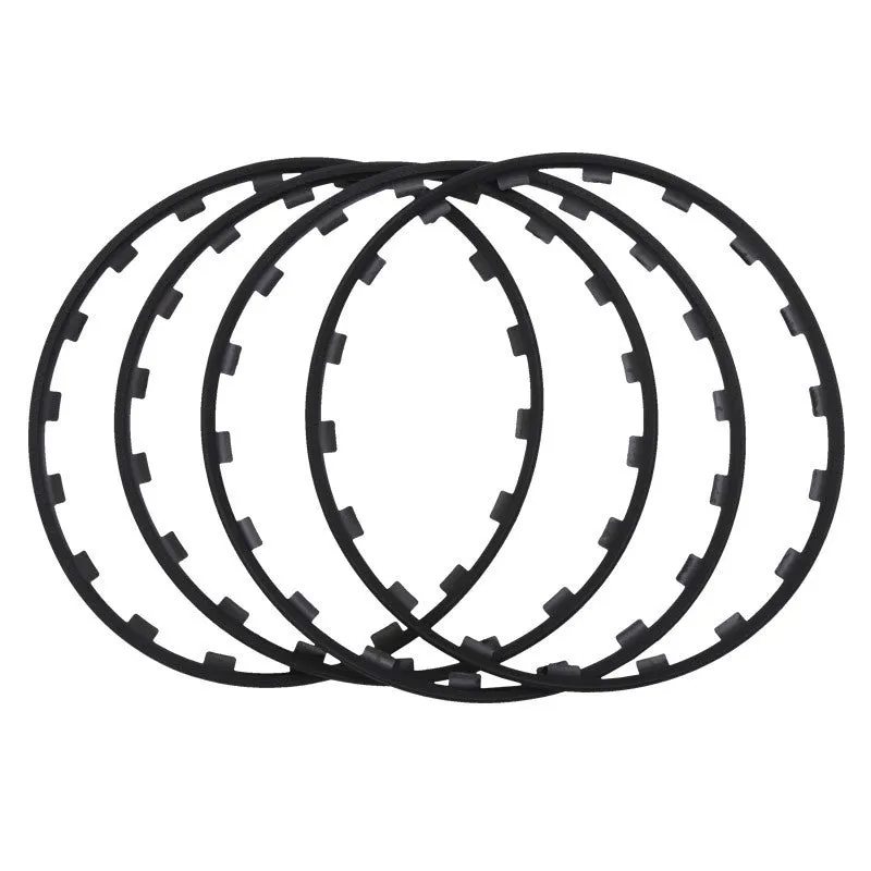Four nylon wheel hub guard rings in selected colour for alloy wheel protection