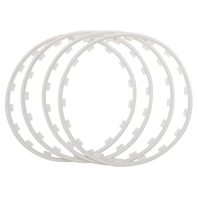 Four nylon wheel hub guard rings in selected colour for alloy wheel protection