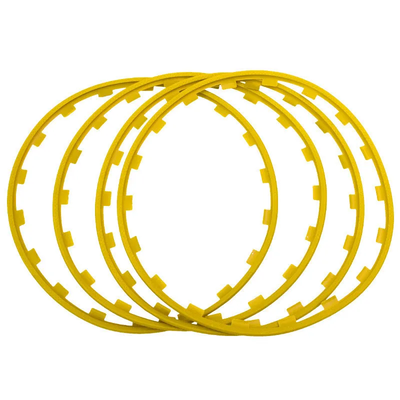 Four nylon wheel hub guard rings in selected colour for alloy wheel protection