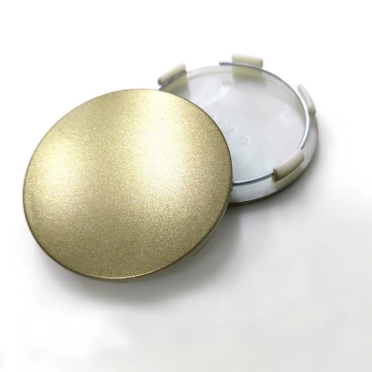 65mm diameter ABS plastic car hub centre cover with aluminium label in antique copper finish