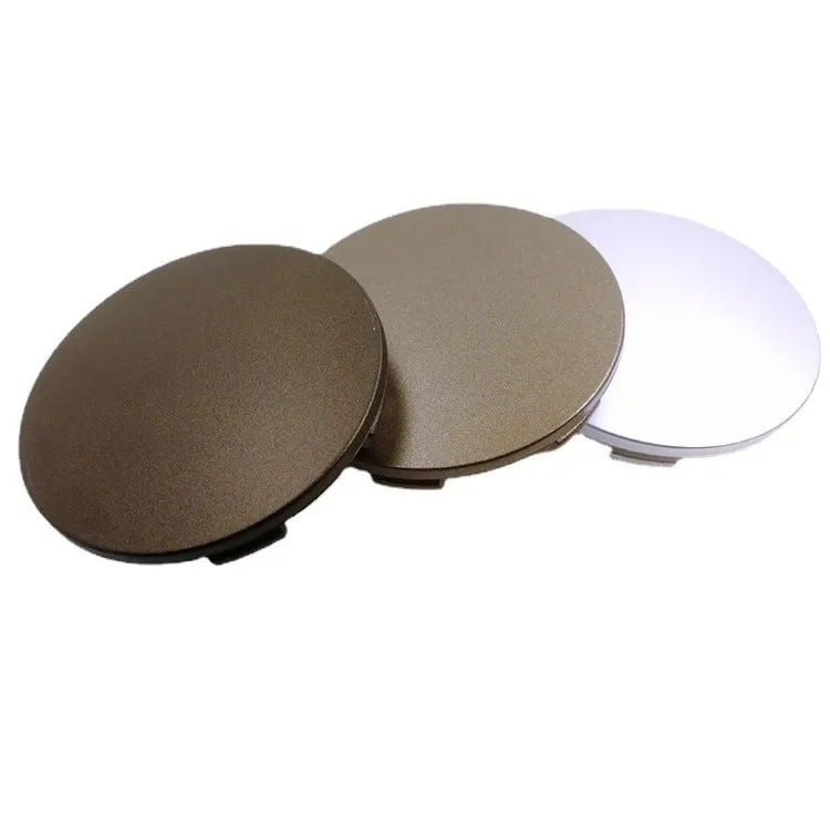 65mm diameter ABS plastic car hub centre cover with aluminium label in antique copper finish