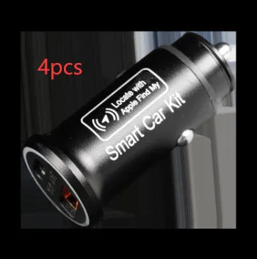 Black car GPS locator device plugged into a vehicle's 12V power socket for tracking.