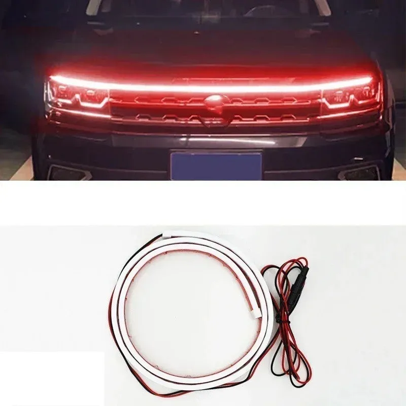 Automotive daytime running lights with silicone housing and scanning functionality in three length options