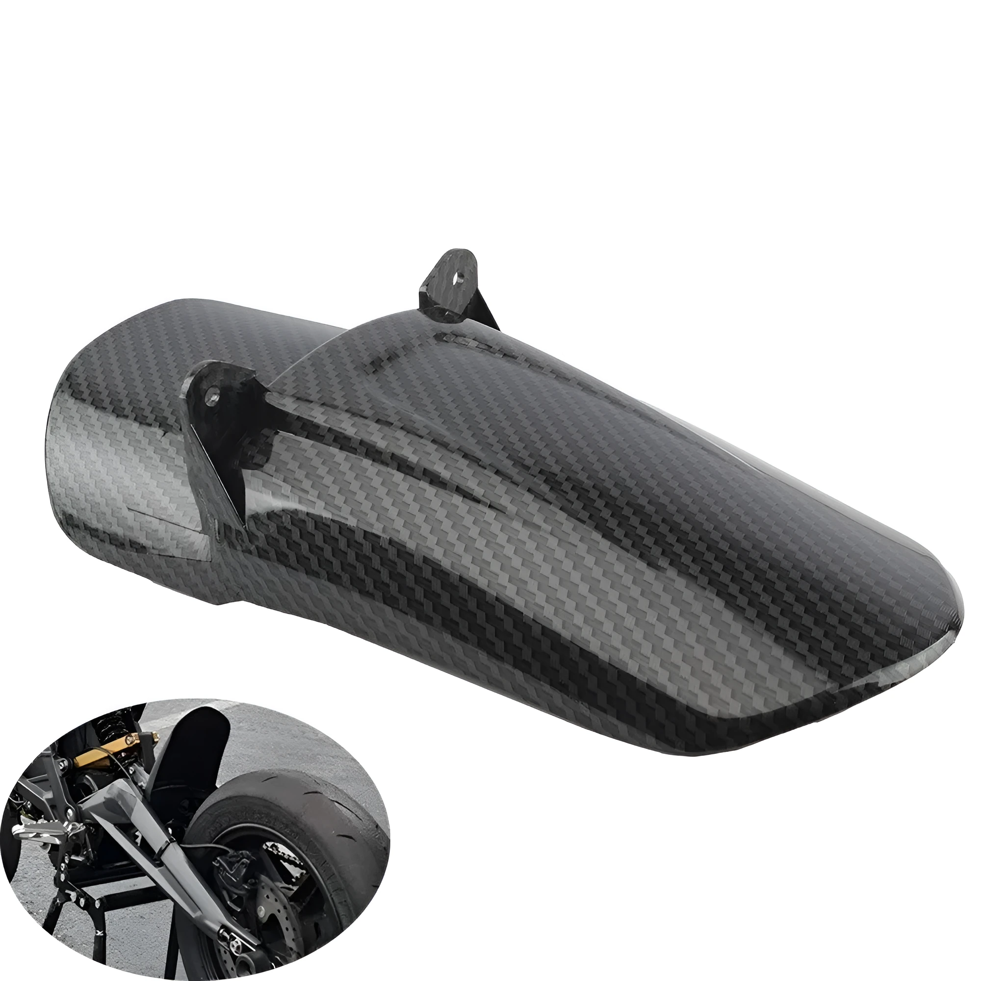 Carbon fibre motorcycle rear shock absorber fender for light bee scramblers