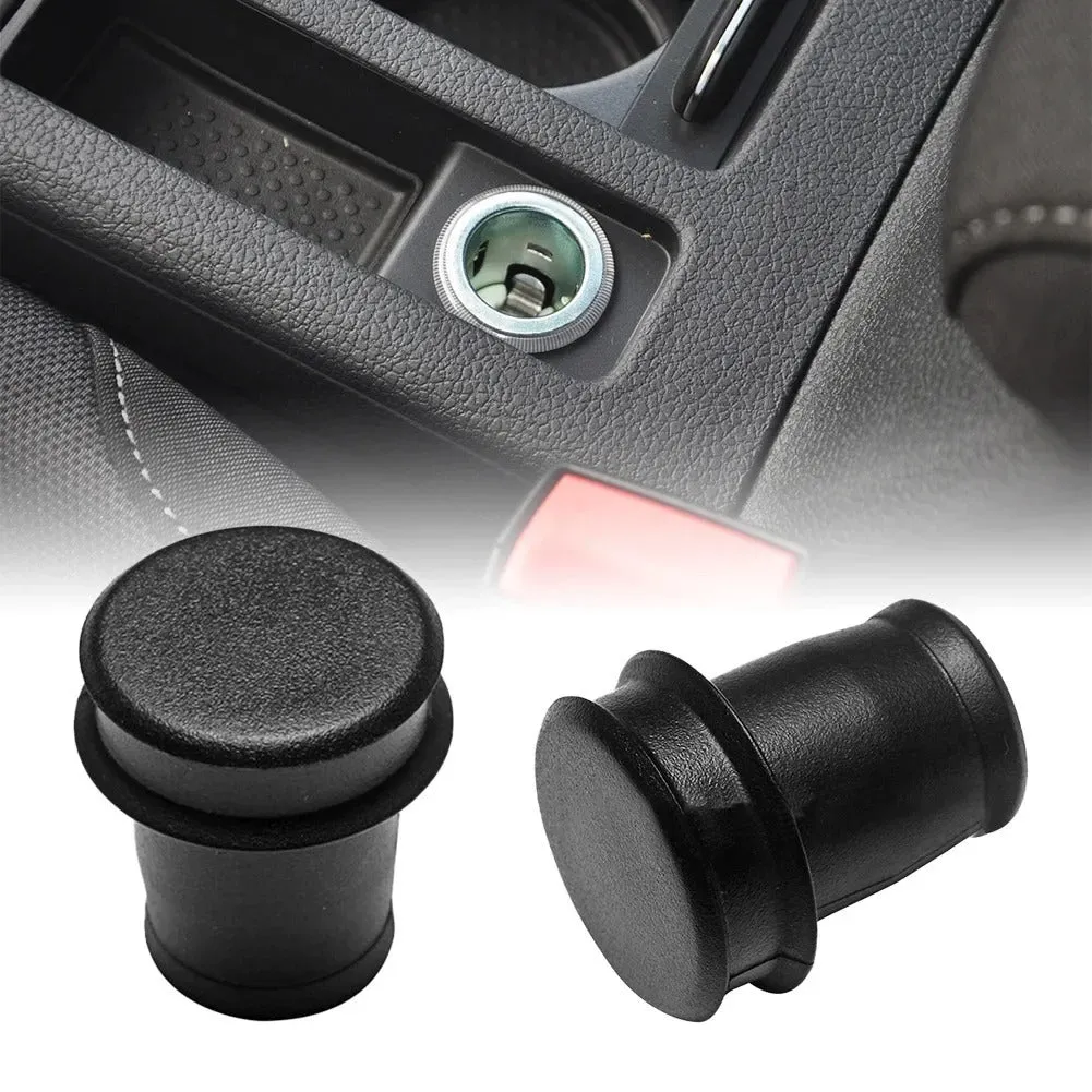 Black PVC car cigarette lighter dust plug showing 33cm length and 2cm diameter for 12V socket protection