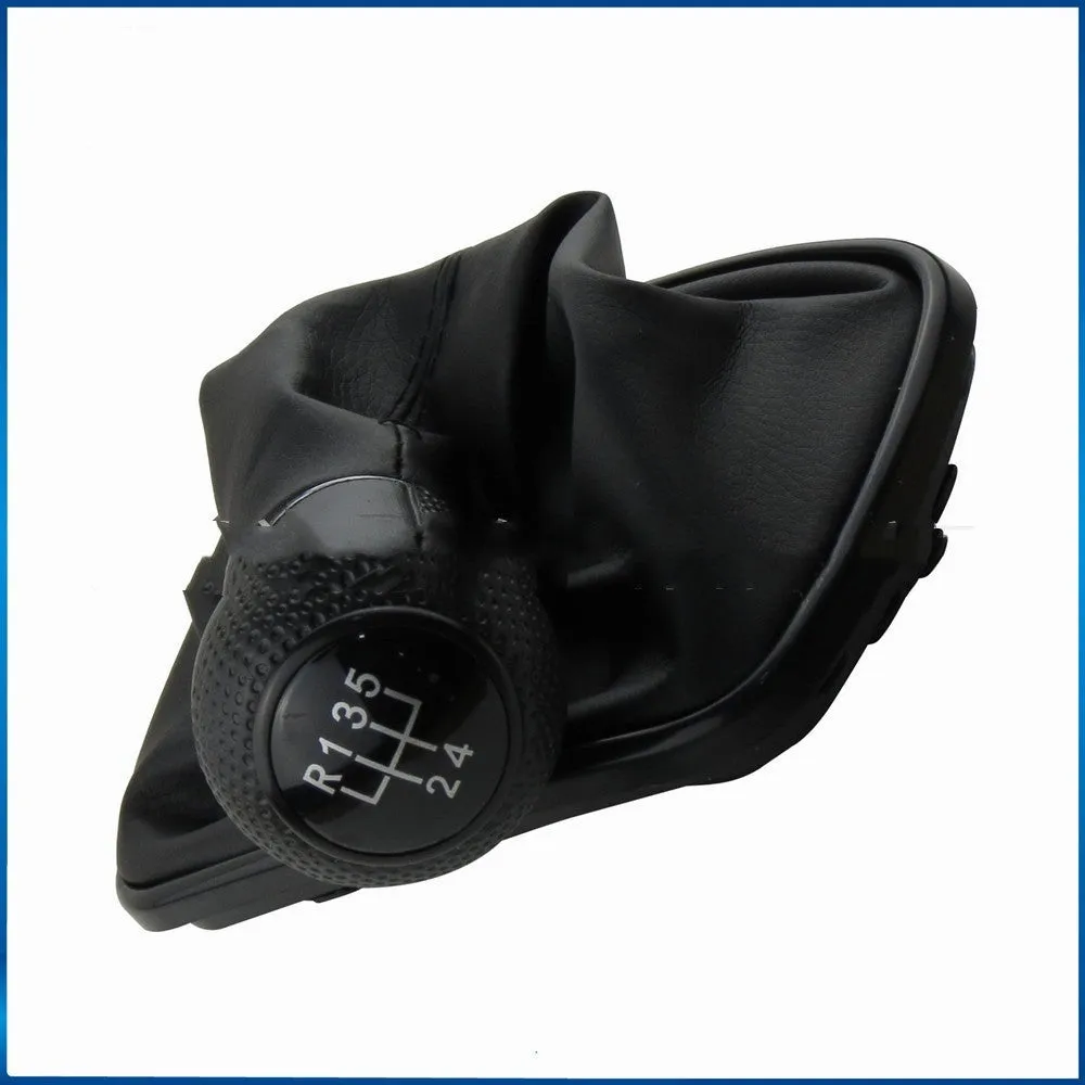 Silver and black gear knob cover for Volkswagen Mk4 vehicles with 6-speed markings