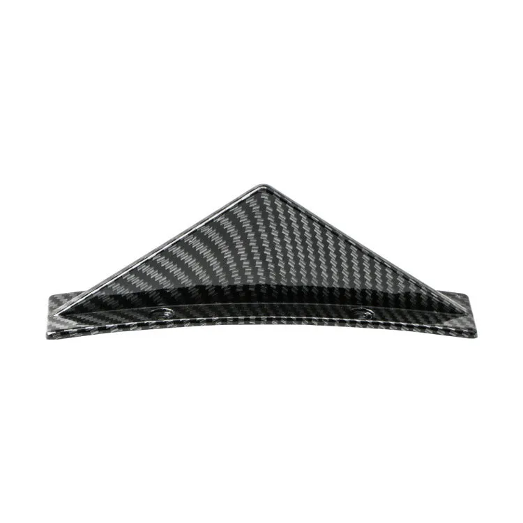 Four triangle car rear spoilers in bright black and carbon fibre finishes