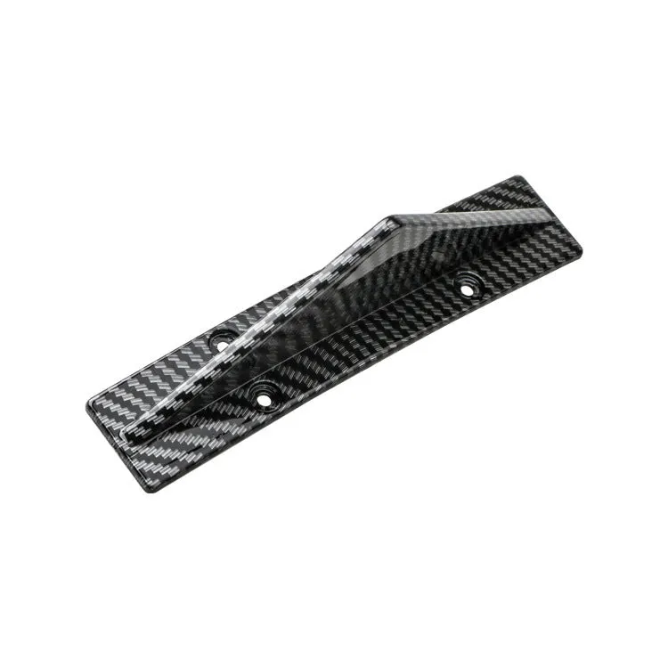 Four triangle car rear spoilers in bright black and carbon fibre finishes