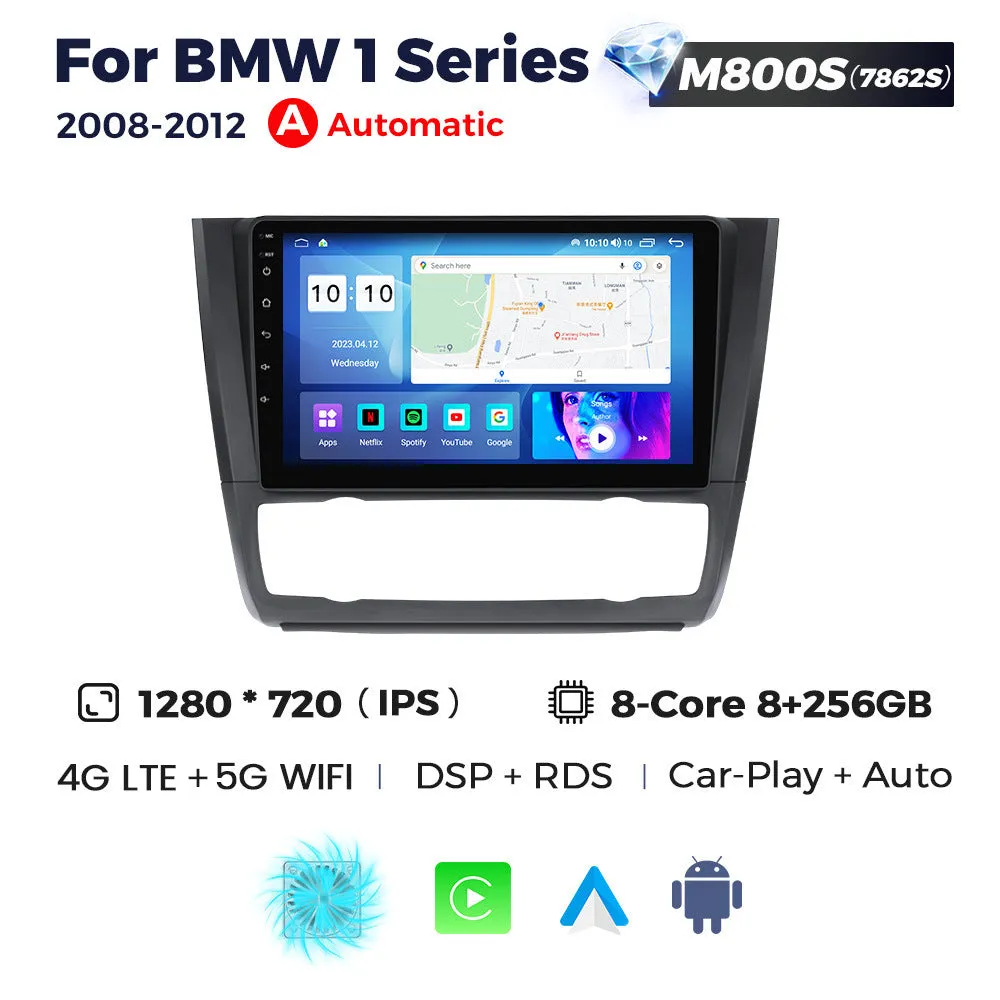 BMW E87 Android car navigation radio with 9-inch touchscreen display for central control upgrade.