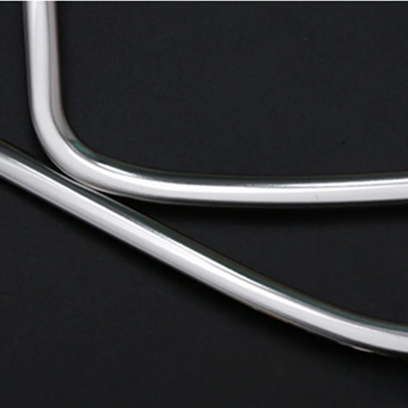 Two silver 304 stainless steel decoration strips for ROOX 40 Series interior door audio frame
