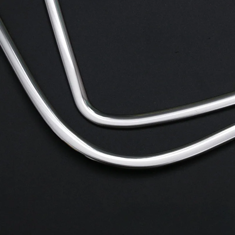Two silver 304 stainless steel decoration strips for ROOX 40 Series interior door audio frame