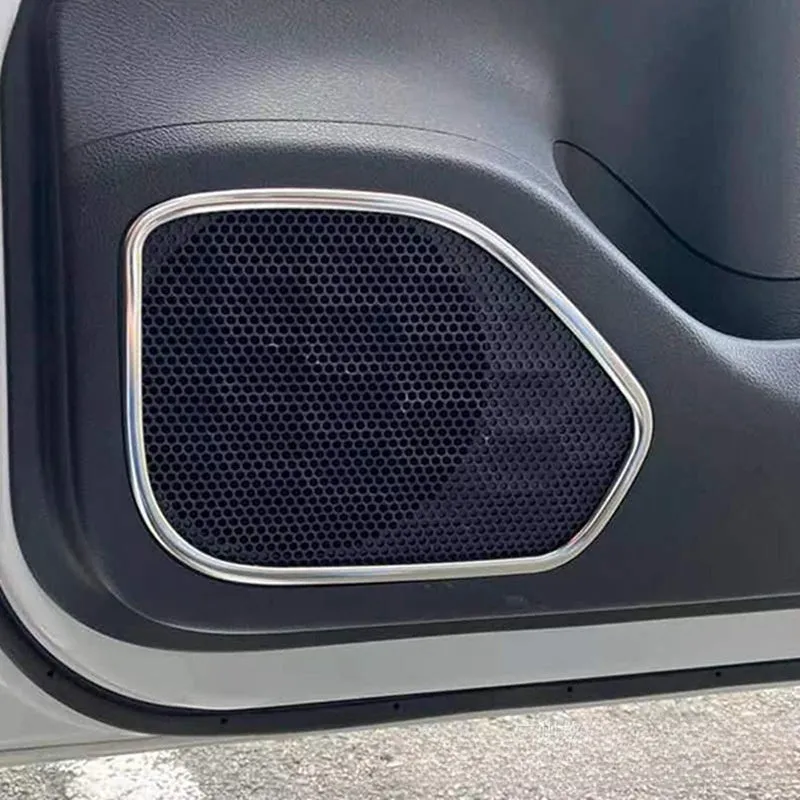 Two silver 304 stainless steel decoration strips for ROOX 40 Series interior door audio frame