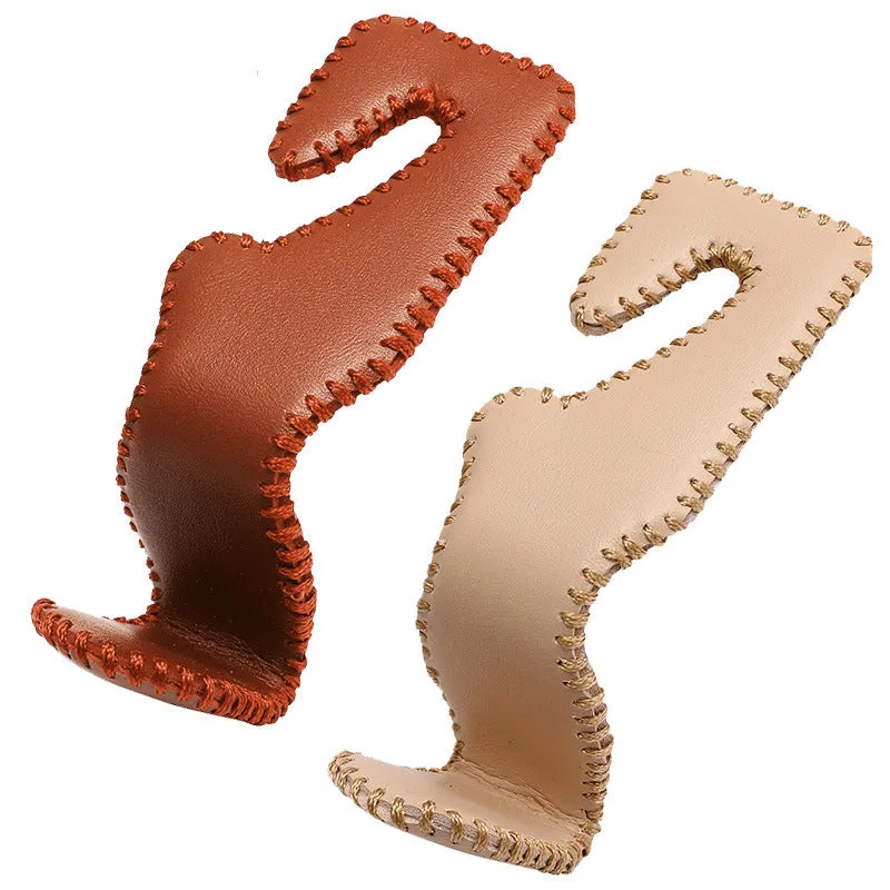 Stainless steel car seat back organiser hook with leather options for vehicle interior storage