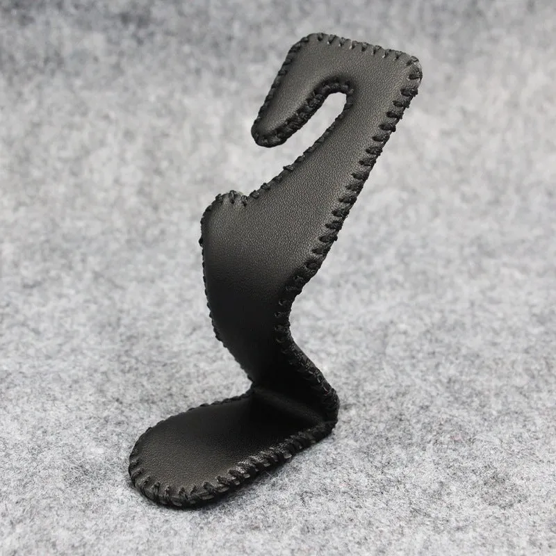 Stainless steel car seat back organiser hook with leather options for vehicle interior storage