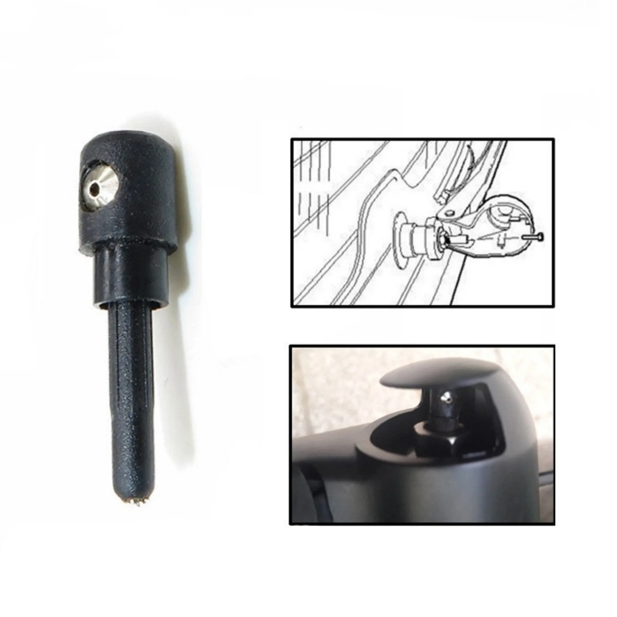 Black plastic Volkswagen rear wiper cover nozzle replacement part for Tiguan and Golf models