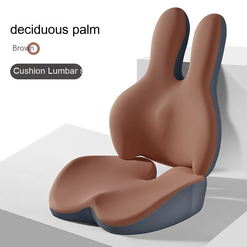 Car seat cushion and separate lumbar support pad set shown in available colours.