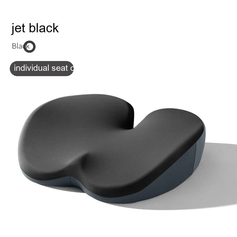 Car seat cushion and separate lumbar support pad set shown in available colours.