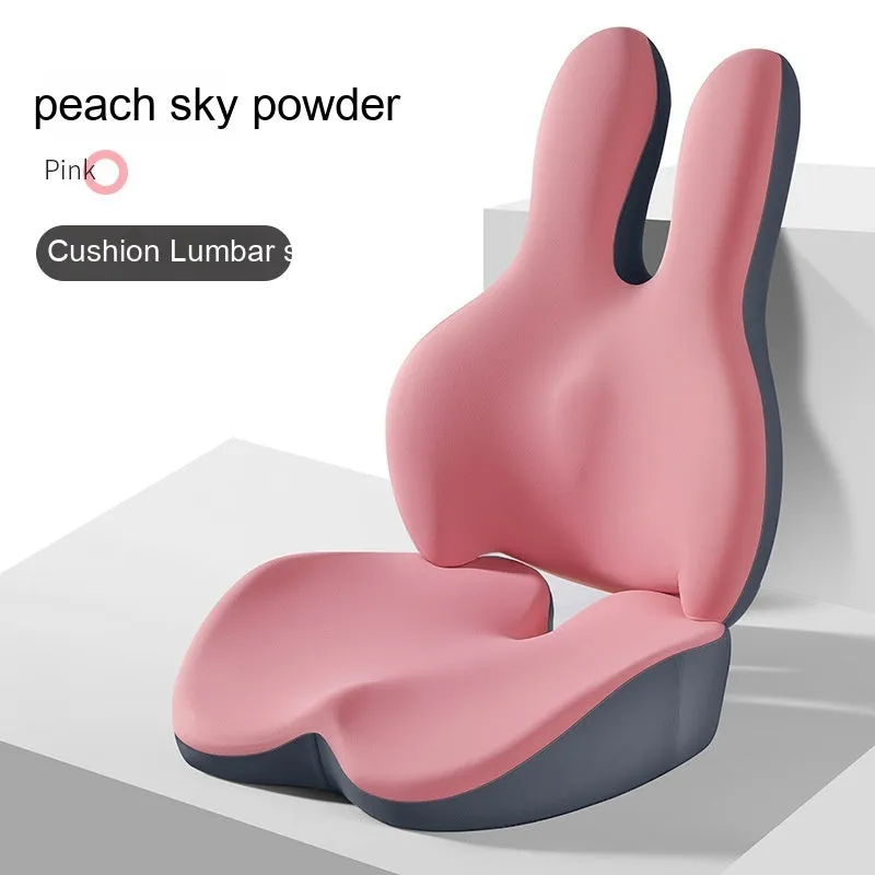 Car seat cushion and separate lumbar support pad set shown in available colours.