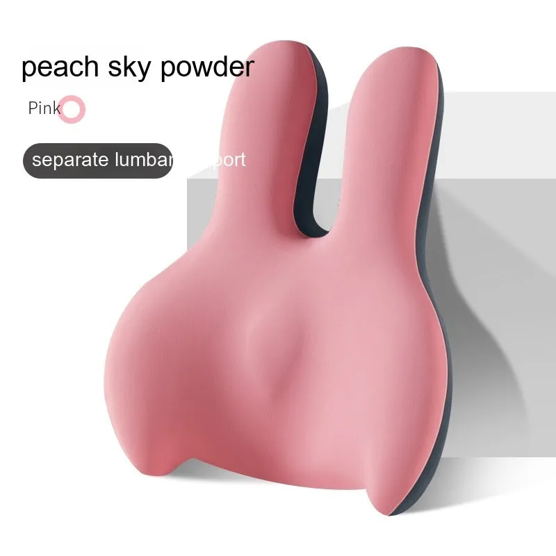Car seat cushion and separate lumbar support pad set shown in available colours.