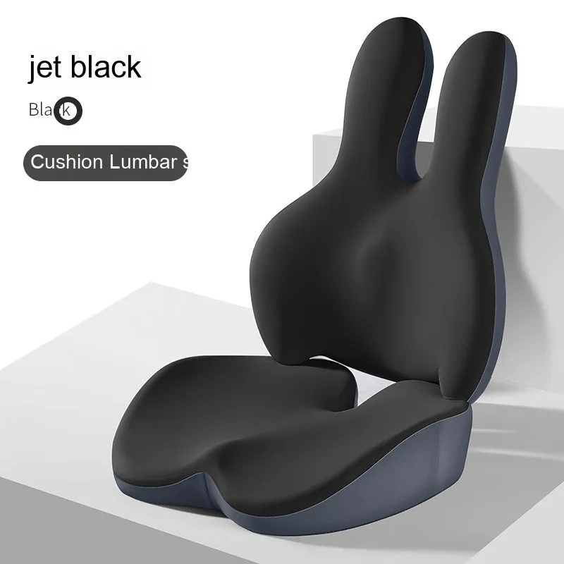 Car seat cushion and separate lumbar support pad set shown in available colours.