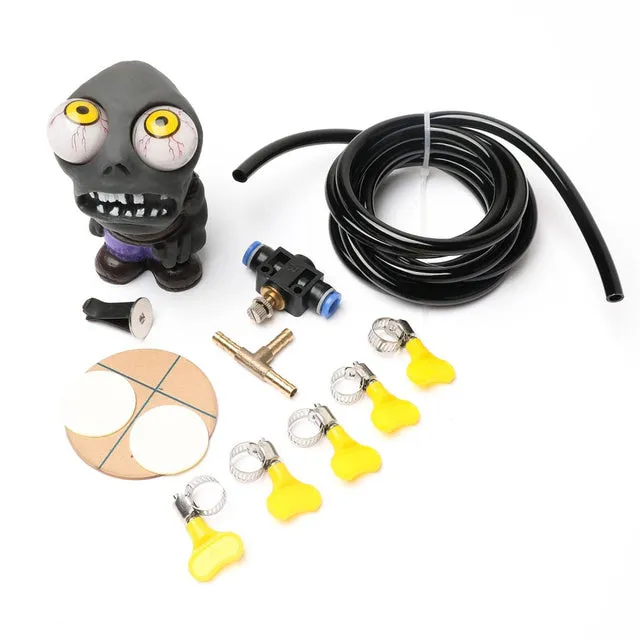 Turbo car blow-off valve accessory kit with rubber doll, copper tube, and pressure valve.