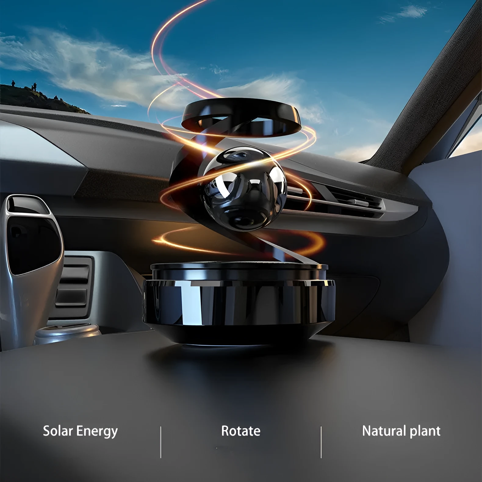 Car aromatherapy solar decoration perfume unit with four fragrance options