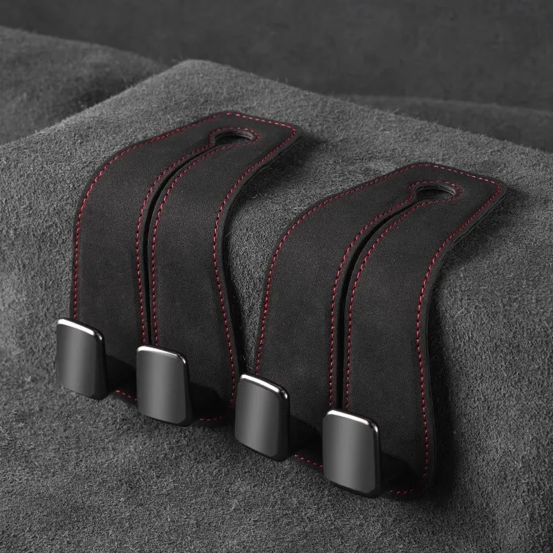 Car seat flip hook with soft fur cushion for rear row hidden storage organisation