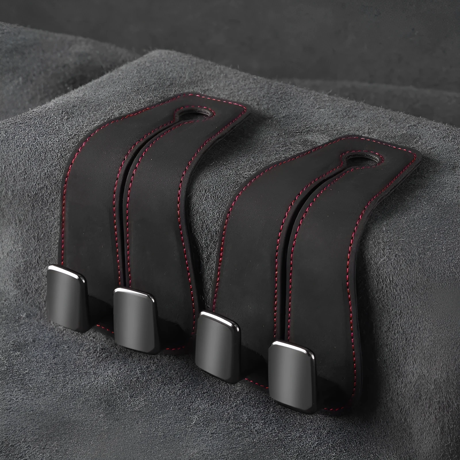 Car seat flip hook with soft fur cushion for rear row hidden storage organisation