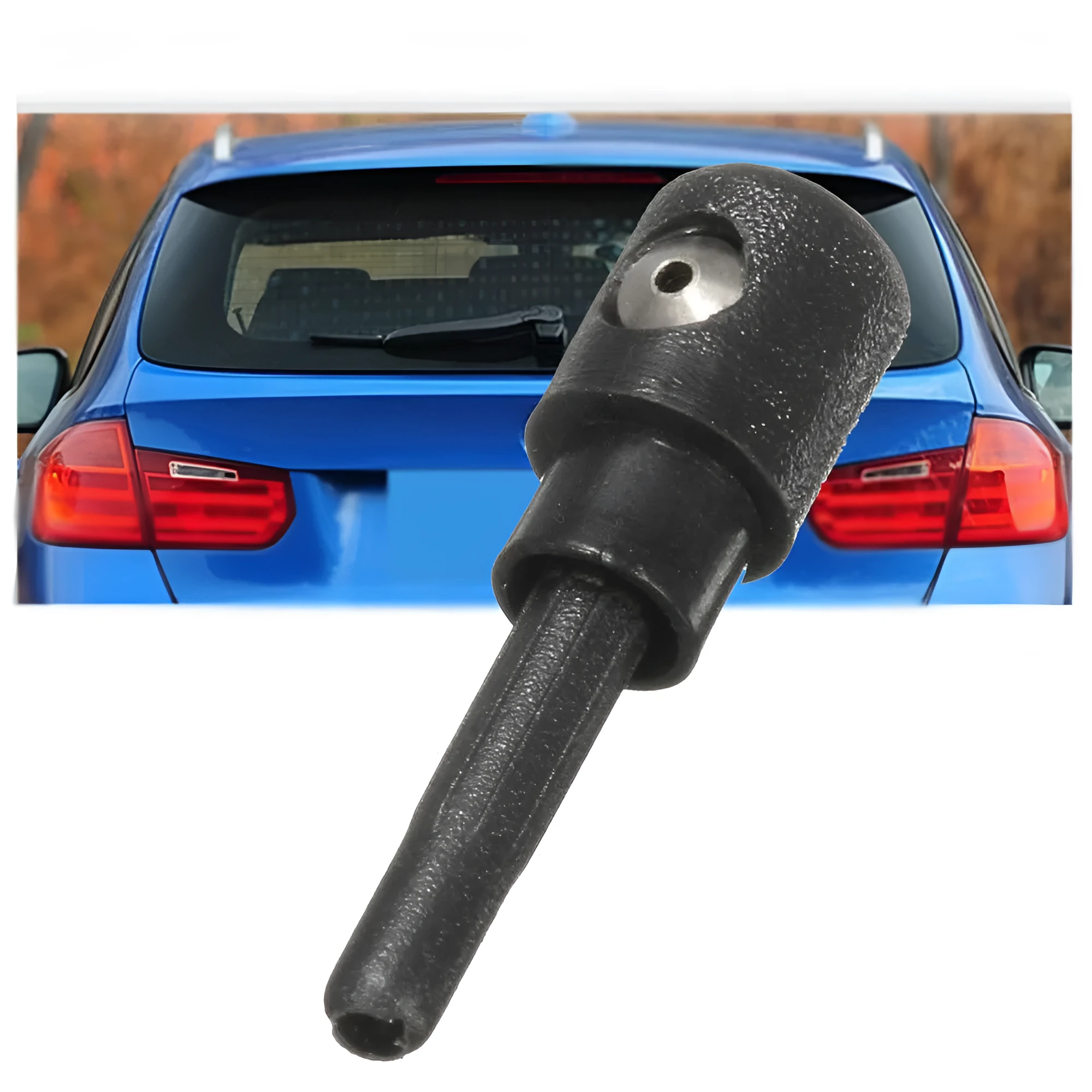 Black rear windshield washer nozzle for Volkswagen Golf and Audi Skoda cars